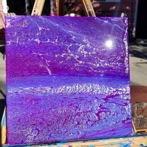 10x10 Purple Divide Paint Pour